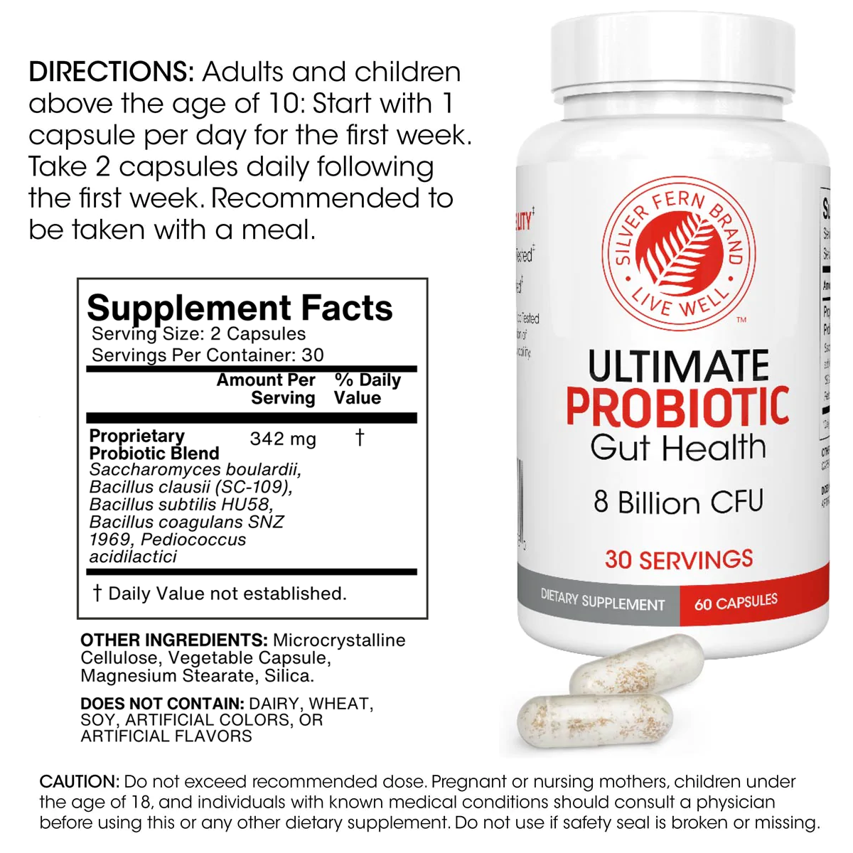 Ultimate Probiotic Supplement - 60 Capsules per Bottle